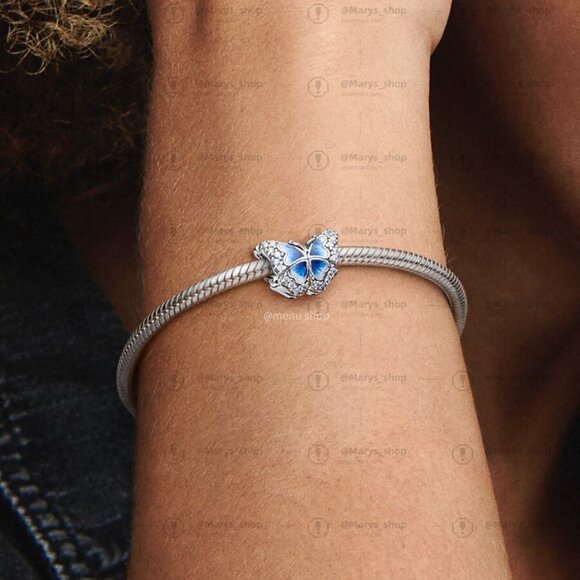 Pandora Blue Butterfly Sparkling Charm|Pendant - Picture 2 of 2